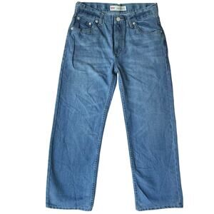 Levi’s Big Boy’s Waxed Denim Straight Leg Jeans Size 12 Husky W32 x L27, Blue